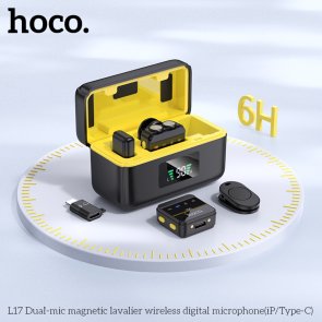 Радіосистема Hoco L17 Lightning/Type-C Black (6942007645997)