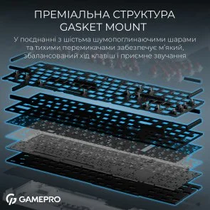 Фото: Клавіатура GamePro Asgard Drakkar MK305WH WL/BT/USB White № 11 | KTC