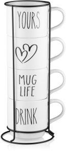 Набір чашок Ardesto 320ml 4pcs White (AR3095S)