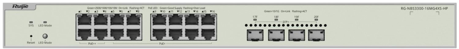 Комутатор Ruijie Reyee RG-NBS3300-16MG4XS-HP