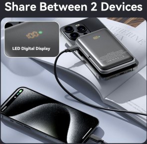 Батарея універсальна Vention FHNB0 10000mAh 20W/Qi 15W Black