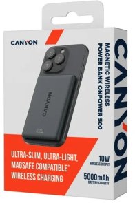Батарея універсальна Canyon On Power 500 5000mAh 20W with MagSafe 15W Black (CNS-CPB500B)