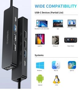 USB-хаб Choetech HUB-M80-BK 5in1 Black