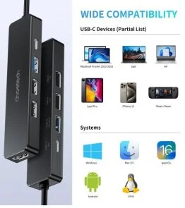 Фото: USB-хаб Choetech HUB-M80-BK 5in1 Black № 3 | KTC