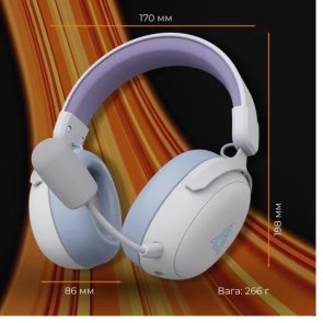 Гарнітура Ajazz AHM08 Max WL/BT Purple/White/Blue (AHM08-MAX-PWB)