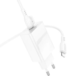 Зарядний пристрій BOROFONE BA21A Pro Long 20W White with Type-C / Lightning (6941991111419)