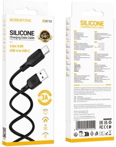 Кабель BOROFONE BX113 Lenny 3A AM / Type-C 3m Black (6941991115554)
