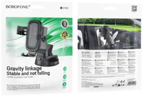 Кріплення для мобільного телефону BOROFONE BH130 Follower Gravity Car Holder Black (6941991121289)