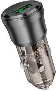 Автомобільний зарядний пристрій BOROFONE BZ23 Noble 3A Transparent Black (6941991106903)