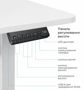 Фото: Стіл комп’ютерний OfficePro ODE1880W White № 7 | KTC
