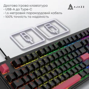 Фото: Клавіатура Ajazz AK980 Red Switches USB Black/Red (AK980-R-BR) № 7 | KTC