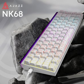 Клавіатура, Ajazz NK68 Red Switch Side Contour ENG/UKR USB, White ( Gaming )