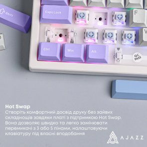 Клавіатура Ajazz AK980 V2 Gift Switch V2 WL/BT/USB Purple/White/Blue (AK980-V2-G-PWB)