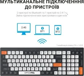 Фото: Клавіатура OfficePro SK985BO WL/BT Black/White № 14 | KTC