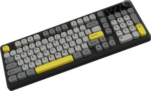 Клавіатура, Ajazz AF98 Plus ENG/UKR USB/WL/BT, Black/Gray/Yellow ( Gaming )