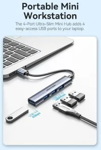 Фото: USB-хаб Vention 4in1 0.15m Grey (CKOHB) № 4 | KTC
