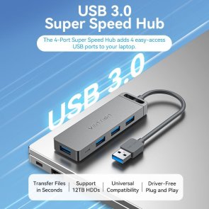 USB-хаб Vention 4 Port Black (CHLBB-SCB)