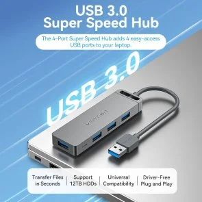 Фото: USB-хаб Vention 4 Port Black (CHLBB-SCB) № 2 | KTC