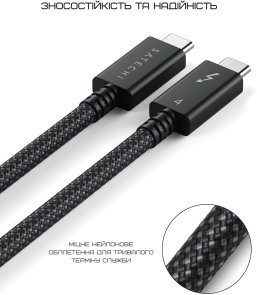Кабель Satechi 240W Thunderbolt 4 Pro Type-C / Type-C 1m Black (ST-YTB100K)