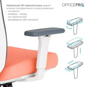 Фото: Крісло OfficePro Balance OC550-W-DG-OR White/Dark Gray/Orange № 13 | KTC
