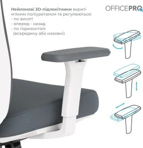 Фото: Крісло OfficePro Balance OC550-W-DG-DG White/Dark Gray № 14 | KTC