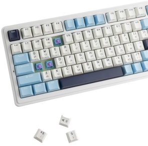 Клавіатура KZZI K98 Rainbow Switch ENG/UKR WL/BT/USB Polar White (6935280824999)