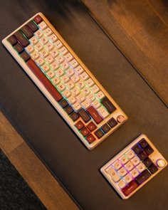 Клавіатура KZZI K68 Pro Rainbow Switch ENG/UKR WL/BT/USB Nezuko Purple (6977534870475)