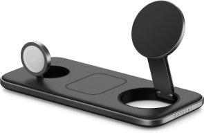 Бездротова зарядна станція Satechi Trio Qi2 Pad Space Grey (ST-QTPM-EA)