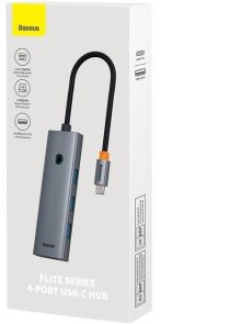 USB-хаб Baseus UltraJoy Series 4-Port HUB Space Grey (B0005280A813-03)