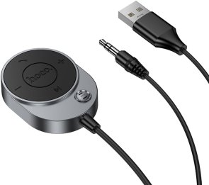 Bluetooth-ресивер Hoco E150 Path Car AUX BT Receiver with Cable Metal Gray