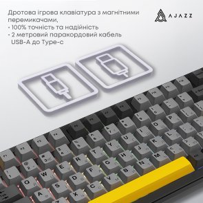 Клавіатура Ajazz AK820 Max Magnetic Switch RGB USB Black (AK820MAX-WM-BGY)
