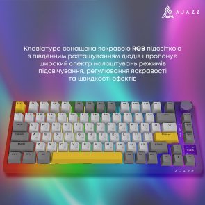 Клавіатура Ajazz AK820 Pro Flying Fish Switch RGB With Screen Wireless Black (AK820PRO-FF-BGY)