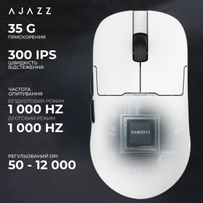 Миша Ajazz AJ159P MC WL/BT/USB White (AJ159P-MC-W)