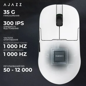 Фото: Миша Ajazz AJ159P MC WL/BT/USB White (AJ159P-MC-W) № 9 | KTC
