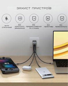 Зарядний пристрій Satechi Travel PD GaN 145W Space Gray (ST-W145GTM)