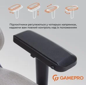 Фото: Крісло GamePro FGC750 Fabric Light Gray (FGC750LG) № 17 | KTC