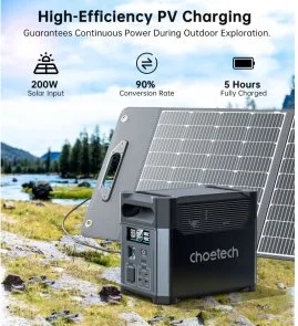 Фото: Зарядна станція Choetech BS061 1200W 1024Wh + Wi-Fi + BT (BS061-BQB) № 9 | KTC