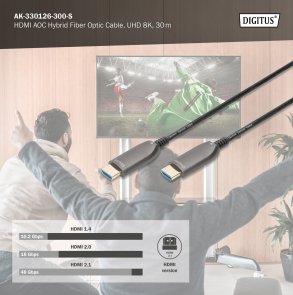 Кабель HDMI to HDMI, 30м, Digitus AK-330126-300-S, Black