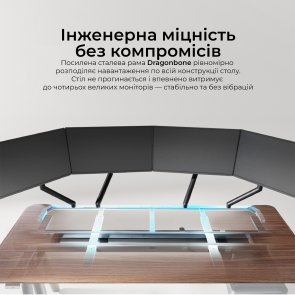 Стіл комп’ютерний SIHOO D07A Walnut/Black (D07A-101/D07J-101-AB/DO7-P)