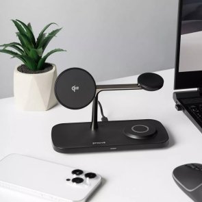 Бездротовий зарядний пристрій Proove Magnetic Field Pro 3in1 Qi2, Black