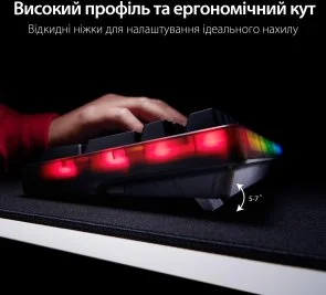 Фото: Клавіатура HyperX Origins 2 1800 HX Red ENG/UKR USB Black (B4QS4AA) № 15 | KTC