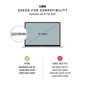 Чохол UAG for Macbook Air 15 2023-2025 M2/M3/M4/M5 - Plyo Ice/Black (134414114340)