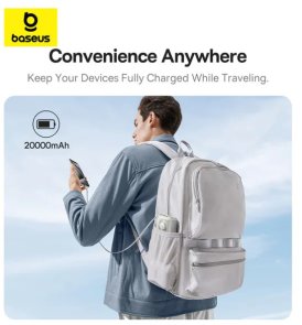 Батарея універсальна Baseus Free2Pull 20000mAh 65W with Retractable Cable Type-C Lunar Gray (P10073700843-00)