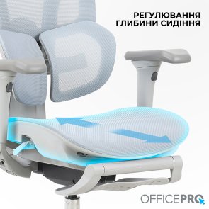 Крісло OfficePro Elite OC950GLB Gray/Light Blue