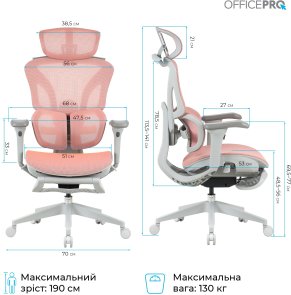 Крісло OfficePro Elite OC950GLP Gray/Light Pink