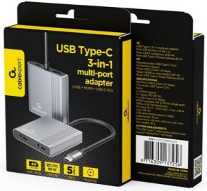 USB-хаб Cablexpert 3in1 USB/HDMI/PD Gray (A-CM-COMBO3-04)