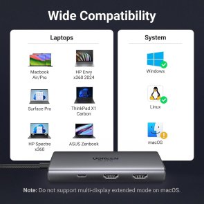 USB-хаб UGREEN CM498 Grey (45379)