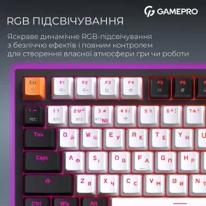 Фото: Клавіатура GamePro Asgard Valhalla QLAB Sakura Switch WL/BT/USB Black (MK160-B-QS-PRO) № 15 | KTC