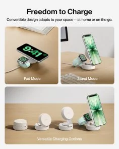 Фото: Бездротова зарядна станція Belkin Modular Charging Dock with Qi2 25W Sand (WIZ043KQSD) № 9 | KTC