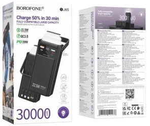 Фото: Батарея універсальна BOROFONE BJ65 High 30000mAh 22.5W Black (6941991122033) № 5 | KTC
